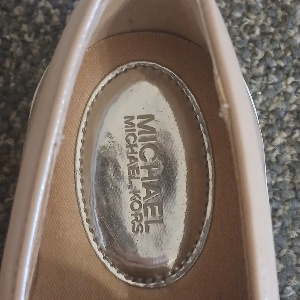 Michael Kors  Blush Tan Faux Patent Women's Sneakers Size 6.5